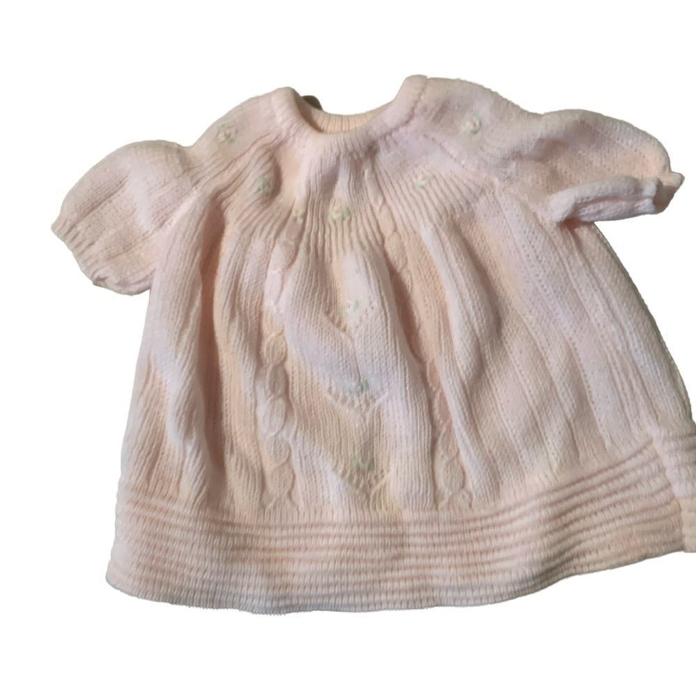 VINTAGE 🛍🎉HP Pink Sweater Dress 1972 6/9 months